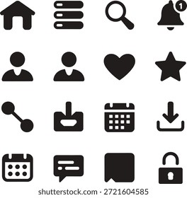 Universal Social Media and Web Interface Icons
