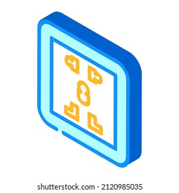 universal socket power isometric icon vector. universal socket power sign. isolated symbol illustration