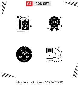  Universal Solid Glyph Signs Symbols of bag; face; shopping; quality; factory Editable Vector Design Elements