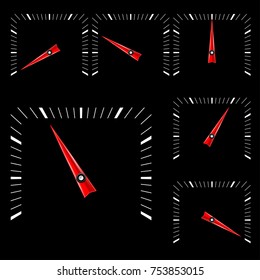 Universal square gage scale on black background. Vector illustration