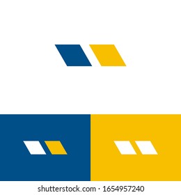 Universal square modern logo design concept. Tech logomark illustration. Can representing course, lesson, podcast, entertainment, travel.
