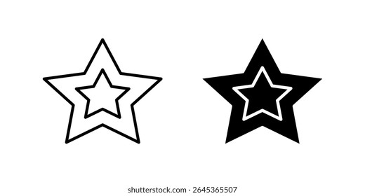 Ícone de estrela universal definido para favoritos, classificações e indicadores de qualidade. Ideal para comentários, melhor escolha e feedback positivo.