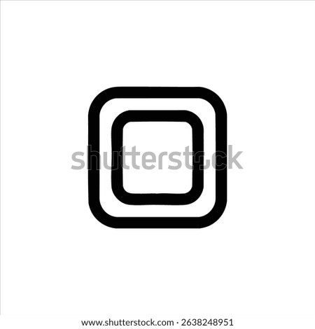 A universal stop button symbol, represented by a simple square. For stopping media, music, or video playback. Isolated on a white background.
