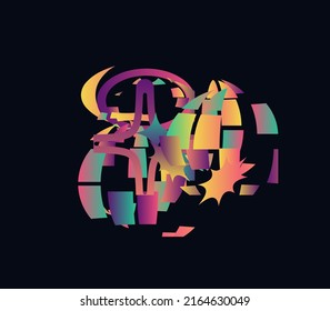 Universal Strange Vector  trendy geometric shapes