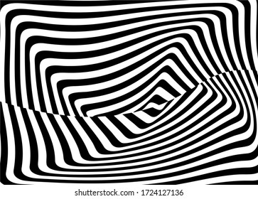 Universal striped black and white background from curved lines.
Abstract vector pattern