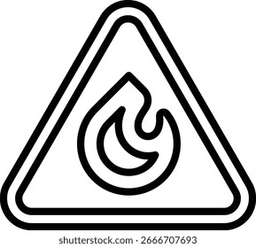 El símbolo universal de advertencia o peligro representa fuego, calor, peligro de incendio o materiales inflamables que pueden dañar a los humanos.