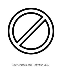 Un símbolo universal de prohibición o prohibición. Representa una restricción o una acción prohibida. Utilice esta marca icónica para las advertencias.