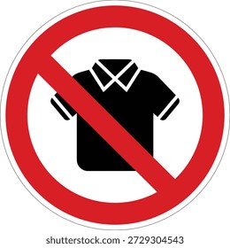 Ein universelles Symbol, das besagt, dass Hemden obligatorisch sind, perfekt für öffentliche Räume und Veranstaltungsorte mit Kleiderordnung Anforderungen.