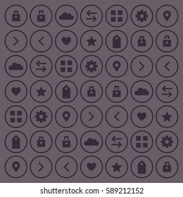 Universal symbols set. Interface design signs. Vector illustration