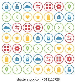 Universal symbols set for web and app. Interface design signs. Vector illustration