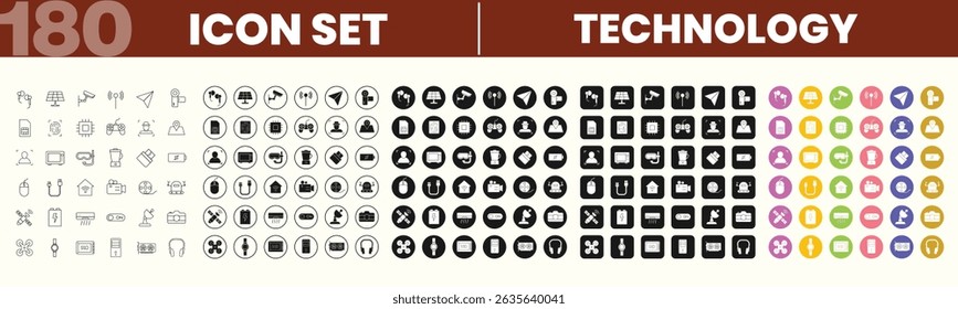 Universal Technology Icon Set Collection, Technology Icons, Device icon set collection vector illustration