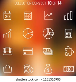 Universal Thin Icons Set for Your Web design, Mobile design, Infographics, and other. Business, Finance 10