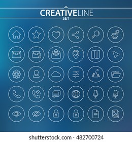 Universal thin icons set for your Web design, Mobile design, Infographics.