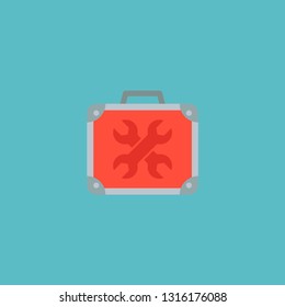 Universal toolbox icon flat element. Vector illustration of universal toolbox icon flat isolated on clean background for your web mobile app logo design.