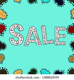 Universal trend with bright bold blue, black and white elements composition. Design elements for Magazine, leaflet, billboard, sale. Vector illustration. Seamless pattern.