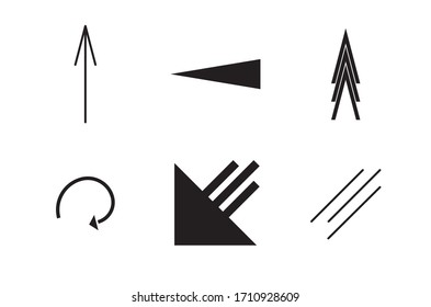 Universal trend geometric arrows set isolated on white background. Perfect suit for web animation add social media greeting cards stickers banners poster concepts and branding