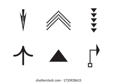 Universal trend geometric arrows set isolated on white background. Perfect suit for web animation add social media greeting cards stickers banners poster concepts and branding