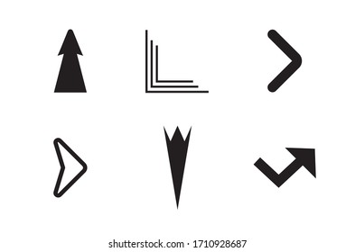 Universal trend geometric arrows set isolated on white background. Perfect suit for web animation add social media greeting cards stickers banners poster concepts and branding