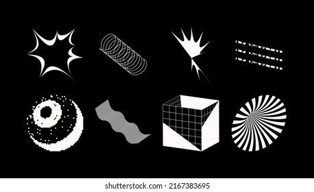 Universal trend geometric shapes set juxtaposed with bright bold elements composition. Design forms for Poster, leaflet, billboard, sale