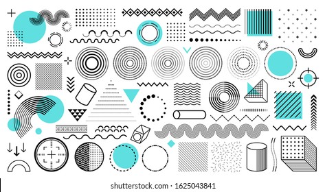 Universal trend halftone geometric shapes set juxtaposed with bright bold yellow elements composition. Design elements for Magazine, leaflet, billboard, sale - Shutterstock ID 1625043841