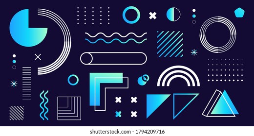 Universal Trend Halftone Geometric Shapes Set Stock Vector (Royalty ...