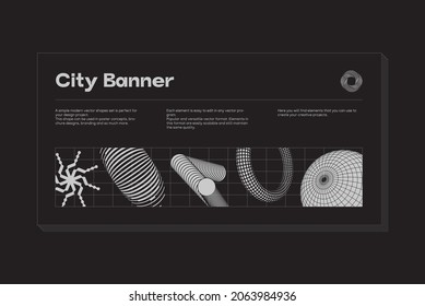 Universal trendy geometric shapes composition