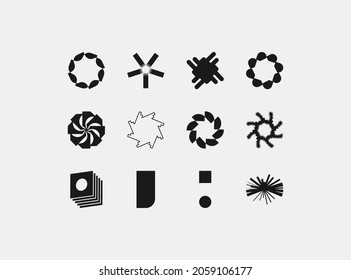 Universal trendy geometric shapes set 