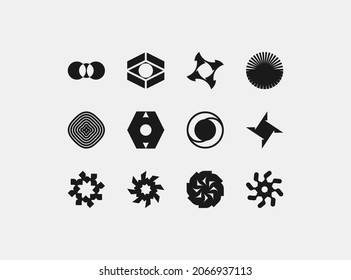 Universal trendy geometric shapes set 