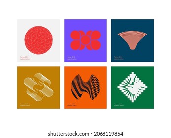Universal trendy geometric shapes set 