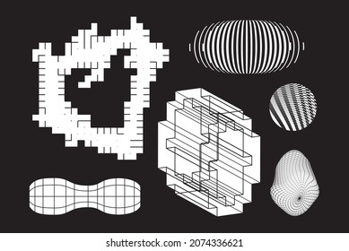 Universal trendy geometric shapes set 