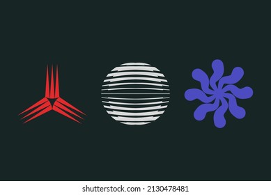 Universal trendy geometric shapes set 