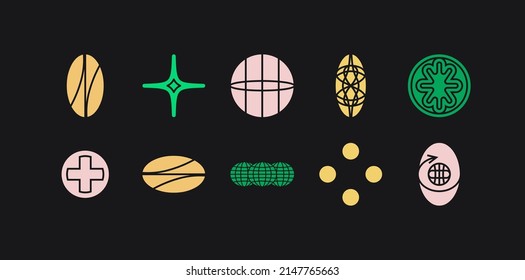 Universal trendy geometric shapes set 