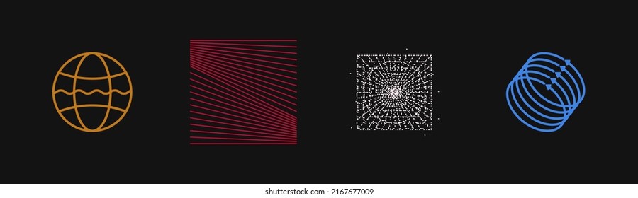 Universal trendy geometric shapes set juxtaposed with bright bold elements composition. Design forms for Poster, leaflet, billboard, sale
