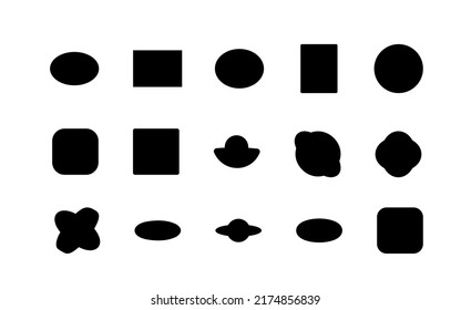 Universal trendy geometric shapes set juxtaposed with bright bold elements composition. Design forms for Poster, leaflet, billboard, sale
