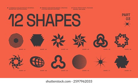 Universal trendy geometric shapes set , bright bold elements composition. Design forms perfect for poster designs, custom-printed clothing, fashion, social media templates, posts, package designs