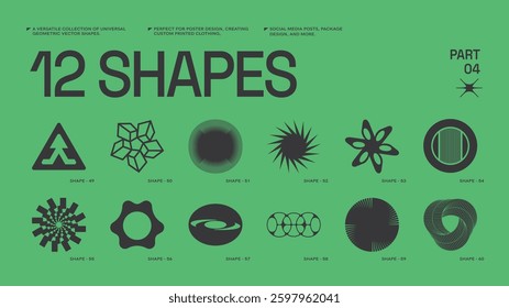 Universal trendy geometric shapes set , bright bold elements composition. Design forms perfect for poster designs, custom-printed clothing, fashion, social media templates, posts, package designs