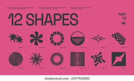 Universal trendy geometric shapes set , bright bold elements composition. Design forms perfect for poster designs, custom-printed clothing, fashion, social media templates, posts, package designs