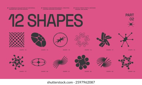 Universal trendy geometric shapes set , bright bold elements composition. Design forms perfect for poster designs, custom-printed clothing, fashion, social media templates, posts, package designs