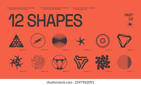 Universal trendy geometric shapes set , bright bold elements composition. Design forms perfect for poster designs, custom-printed clothing, fashion, social media templates, posts, package designs