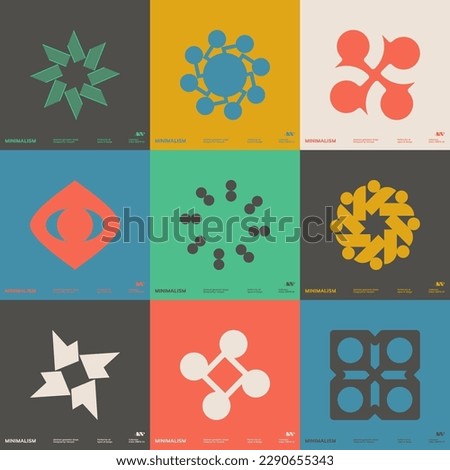 Universal trendy geometric shapes set juxtaposed with bright bold elements composition. Design forms for Poster, leaflet, billboard, sale
