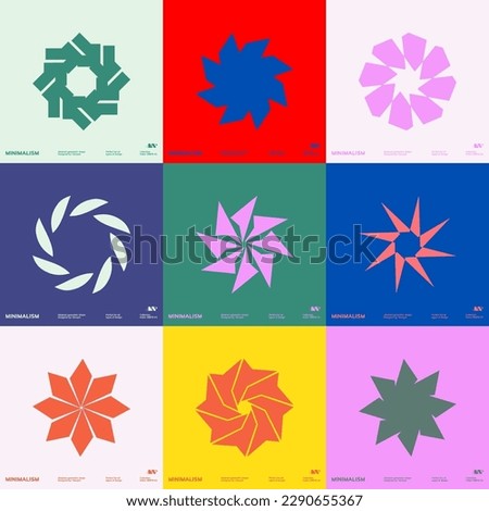Universal trendy geometric shapes set juxtaposed with bright bold elements composition. Design forms for Poster, leaflet, billboard, sale
