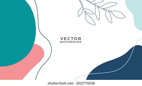 Universal trendy organic floral flower leaf boho art abstract birthday templates. Good for poster, card, invitation, flyer, banner, placard, brochure and other graphic design. Organic background