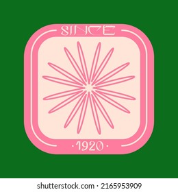 Universal Trendy Simple Geometric Badge Template with Shapes, Text, Bright Bold Elements Composition. Design forms for Poster, Logo Design, Badges.