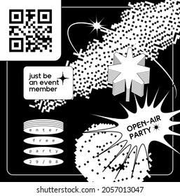 Plantilla de formas de negrita brillante geométrica de moda universal