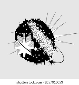 Universal trendy textured geometric bright bold shapes template