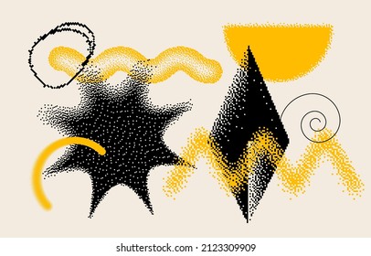 Conjunto de formas de negrita brillante geométrica de moda universal