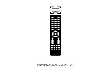 universal tv remote control, black isolated silhouette