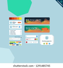 Universal UI Kit for designing responsive websites, mobile apps & user interface. Dark blue background