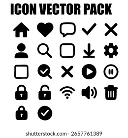 Universal UI UX Icon Vetor Pack - Símbolos de Interface Essenciais