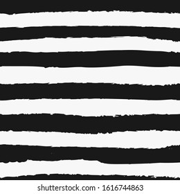 Universal unisex black and white seamless repeat pattern with grunge torn texture jagged vector cabana stripe